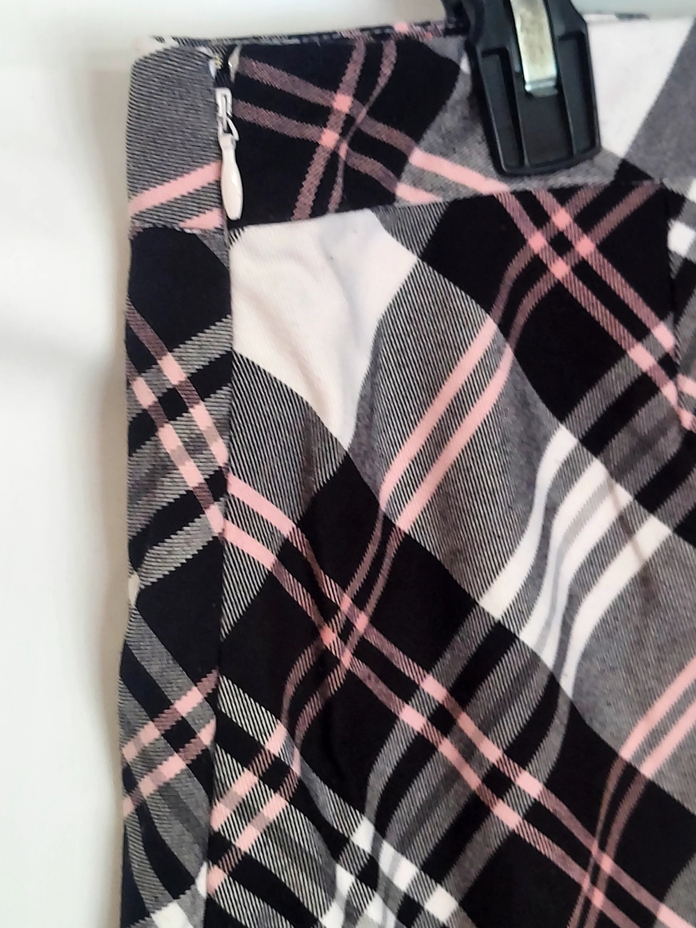 Golf Plaid Mini Skirt in Black, Gray & Pink - Picture 6 of 9
